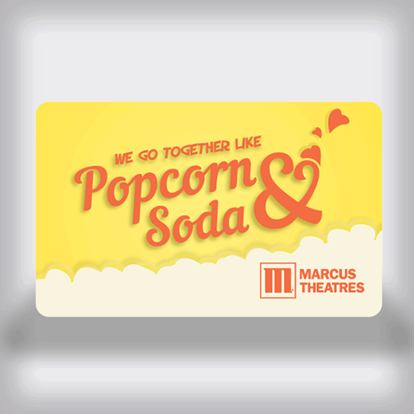 Picture of Entertainment Movie Gift Card - Popcorn & Soda Heart Edition