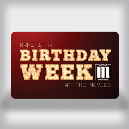 Picture of Birthday Movie Gift Card - Weeklong Edition
