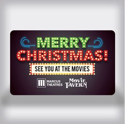 Picture of Holiday Movie Gift Card - Merry Christmas Theatre Lights Dual Edition