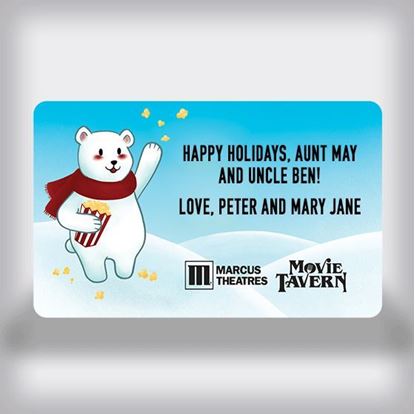 Picture of Holiday Custom Movie Gift Card - Popcorn Bear Dual Edition