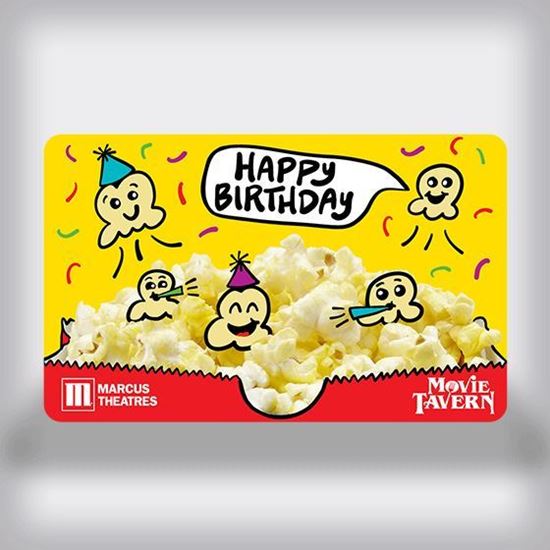 Marcus Theatres. Birthday Movie Gift Card - Marcus Popcorn Guys Birthday