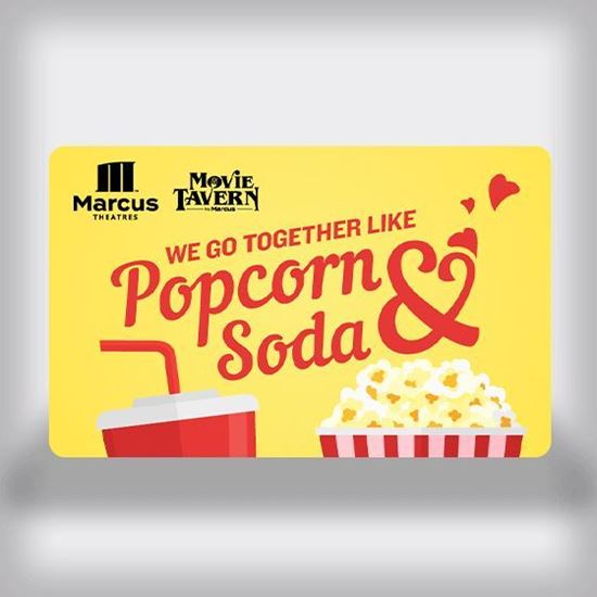 Picture of Entertainment Movie Gift Card - Popcorn & Soda Heart Edition